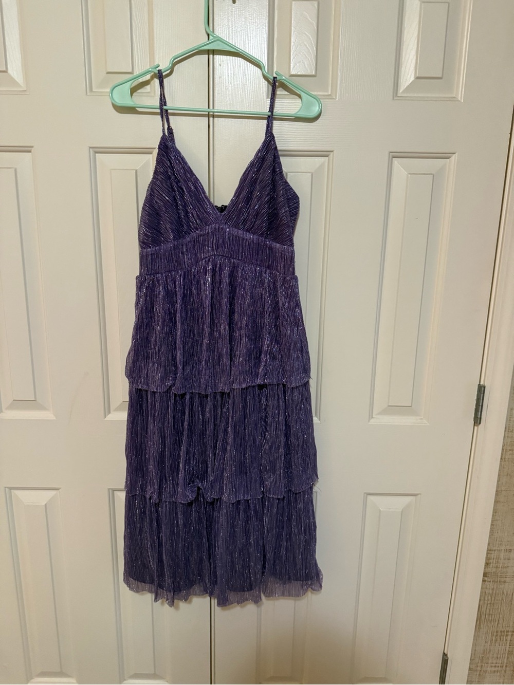 Trixxi Purple Tiered Spaghetti Strap Dress
